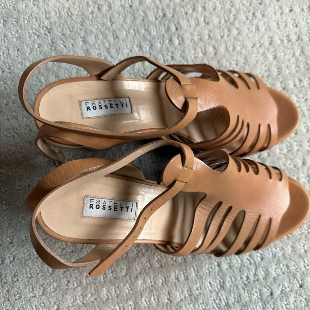 Fratelli Rossetti Tan Wedge Sandals - Picture 11 of 11